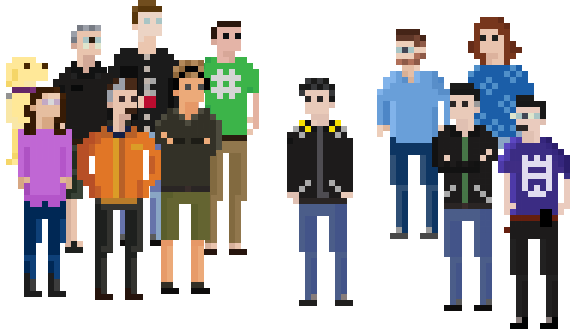 Pixel versions of the team